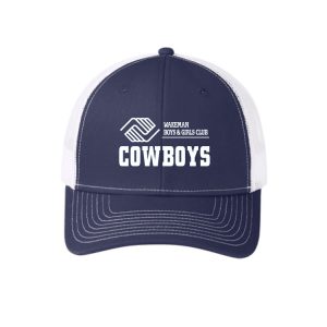 Wakeman Cowboys ADJUSTABLE Snapback Trucker Hat in Navy/White