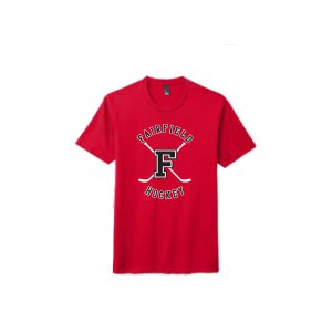 *NEW*Fairfield Boys Hockey SHORT Sleeve Tri Blend Tee in Red