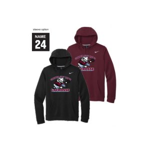 *NEW COLOR* Garden City Rams Lacrosse NIKE Club Fleece Hoody in Maroon or Black