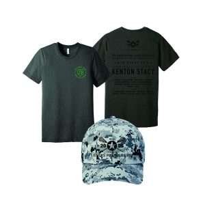 Sticks for Soldiers Soft Touch Tee in Asphalt & Digi Camo Hat in Grey