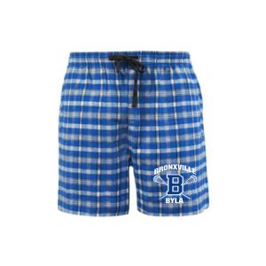 BYLA Soft Flannel Pajama Shorts in Royal/White Plaid