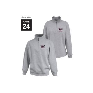 *GREAT FOR THE FAMILY* Garden City Rams Lacrosse 1/4 Zip Fleece Pullover in Grey