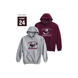 *NEW COLOR* Garden City Rams Lacrosse Heavyweight Hoody in Maroon or Grey