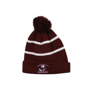 **NEW COLOR**Garden City Rams LINED Lacrosse Pom-Pom Hat - Maroon/White