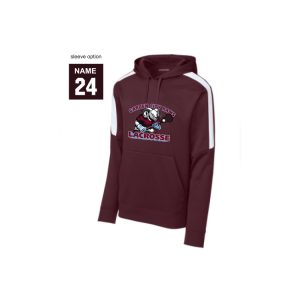*NEW* Garden City Rams Lacrosse Moisture Wicking Hoody Sweatshirt in Maroon/White