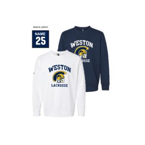 *NEW* Weston HS Lacrosse ADIDAS Heavyweight Crew Neck Sweatshirt in Navy or White
