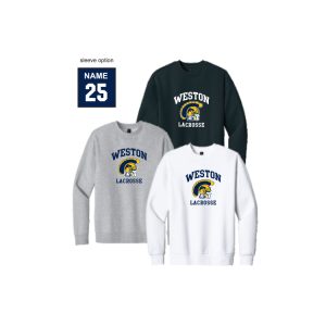 *NEW COLOR* Weston HS Lacrosse Heavyweight Crew Neck Sweatshirt in Navy or Grey or White