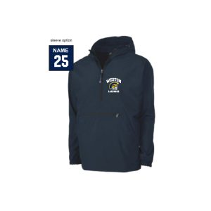 *NEW* Weston HS Lacrosse Lightweight UNLINED 1/4 Zip Team Windbreaker in Navy