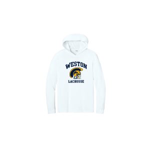*CAPTAIN'S PICK* Weston HS Lacrosse LONG Sleeve HOODED Wicking Tee in White