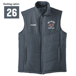 Great for Moms & Dads* Wildcats Wrestling Puffer Vest in Dark Grey