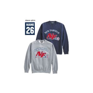 New Fairfield Youth Lacrosse Heavyweight Crew Neck Sweatshirt in Navy or Grey