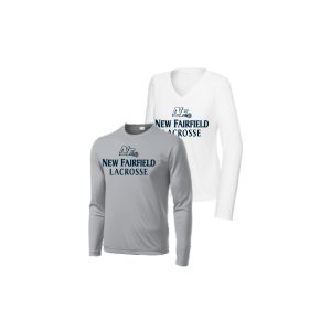 New Fairfield Youth Lacrosse LONG Sleeve Shooting Shirt in Grey or White