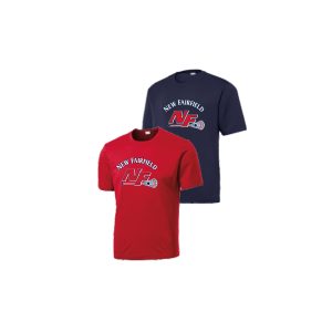 New Fairfield Youth Lacrosse SHORT Sleeve Shooting Shirt in Navy or Red