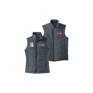 Great for Moms & Dads* New Fairfield Youth Lacrosse Puffer Vest in Dark Grey