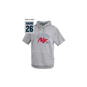 New Fairfield Youth Lacrosse SHORT Sleeve Fleece Warm Up Hoody in Grey