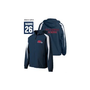 New Fairfield Youth Lacrosse LINED Full Zip Team Jacket in Navy/White