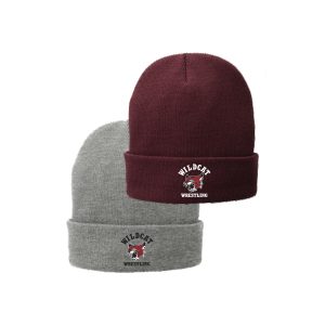 Wildcats Wrestling Fleece LINED Beanie Hat in Maroon or Grey