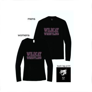 Wildcat Wrestling LONG Sleeve Tri Blend Tee in Black