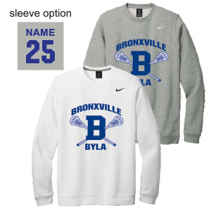 BYLA NIKE Club Fleece Crew Neck Sweatshirt in White or Grey