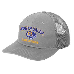 *NEW* North Salem Youth Lacrosse ADJUSTABLE Snapback Trucker Hat in All Grey