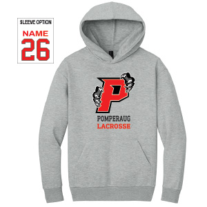 Pomperaug HS Lacrosse Team Heavyweight Hoody in Grey