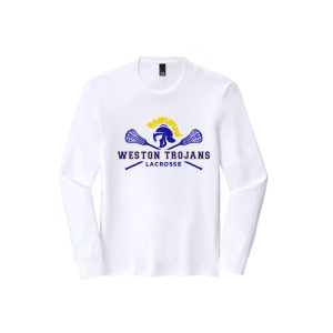 *NEW COLOR* Weston Youth Lacrosse LONG Sleeve Tri Blend Tee in White