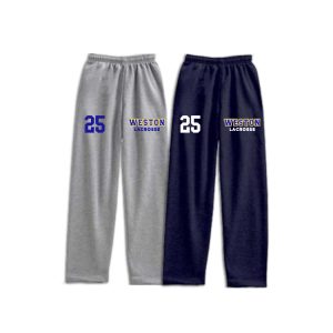 *NEW COLOR* Weston Youth Lacrosse Heavyweight Fleece Sweatpants in Grey or Navy