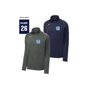 *NEW*Bronxville Lacrosse NIKE Unisex Therma Fit Quarter Zip Pullover in Navy or Grey