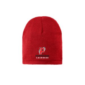 Pomperaug Youth Lacrosse LINED Beanie in Red