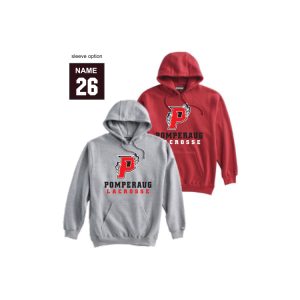 Pomperaug Lacrosse Heavyweight Hoody in Red or Grey