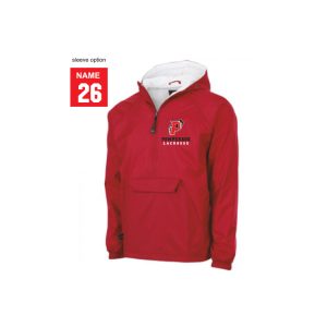 Pomperaug Lacrosse LINED 1/4 Zip Pullover Team Jacket in Red