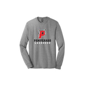 Pomperaug Lacrosse LONG Sleeve Tri Blend Tee in Grey
