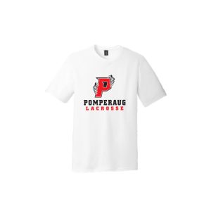 Pomperaug Lacrosse SHORT Sleeve Tri Blend Tee in White