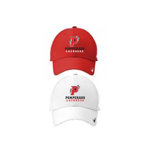 Pomperaug Lacrosse NIKE Legacy Dri Fit Cap in Red or White