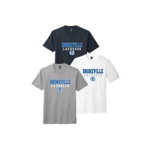 *NEW COLOR*Bronxville Lacrosse SHORT Sleeve Tri Blend Tee in Grey or Navy or White