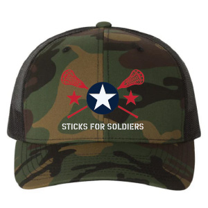 Staples HS Sticks for Soldiers Trucker Hat in Green/Brown Camo