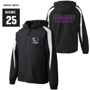**NEW**Dragons Lacrosse LINED Full Zip Team Jacket in Black/White