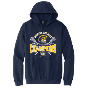 Weston HS Lacrosse CHAMPIONSHIP Heavyweight Cotton Hoody in Navy
