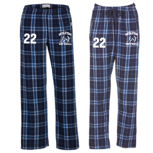 Wilton Softball Pajama Pants in Navy/Carolina Blue Plaid