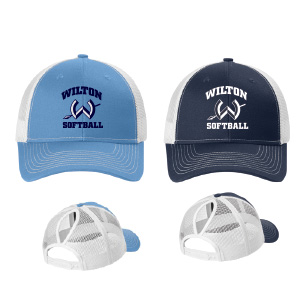Wilton Softball PONYTAIL Trucker Hat in Carolina Blue/White OR Navy/White