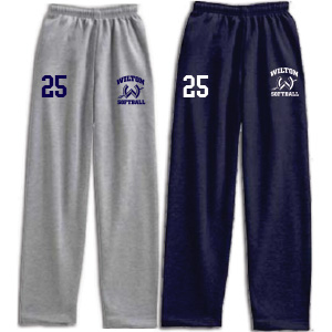 Wilton Softball Heavyweight Fleece Sweatpants in Grey or Navy