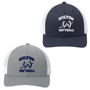 Wilton Softball TRADITIONAL Trucker Hat in Grey/White OR Navy/White